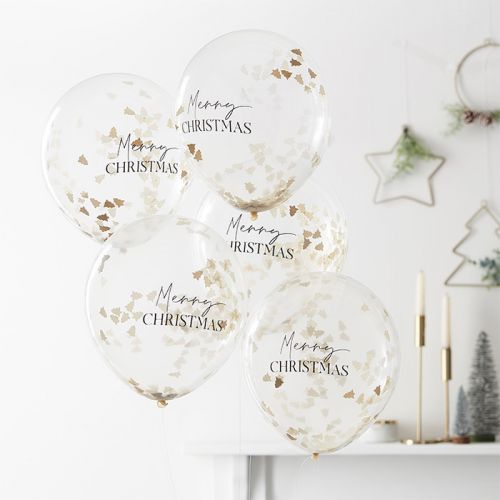 Confetti ballonnen Merry Christmas (5st) A Touch Of Sparkle