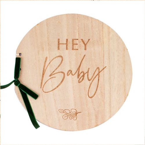 Gastenboek hout Hey Baby Botanical Baby Ginger Ray