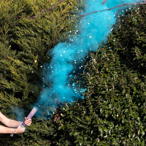 Gender Reveal kanon met rook en confetti blauw Ginger Ray