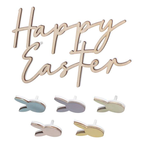 Taarttopper Happy Easter Hop Hop Hooray Ginger Ray