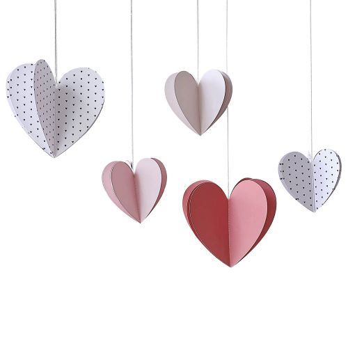 Hangdecoratie paper hearts Parisian Love (5st) Ginger Ray