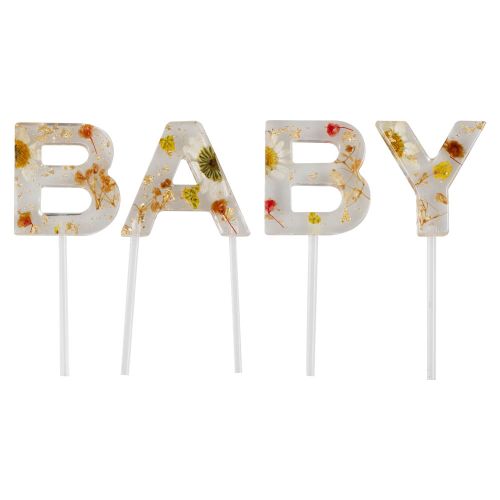 Taarttopper BABY gedroogde bloemen Floral Baby Ginger Ray