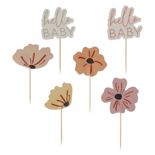 Cupcake prikkers Floral Baby Ginger Ray