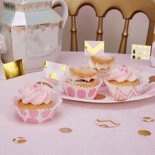 Cupcake prikkers Pattern Works Pink (20st) 