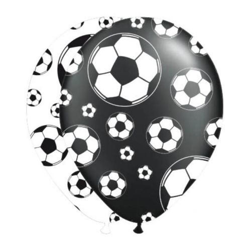 Ballonnen voetbal zwart-wit (8st)