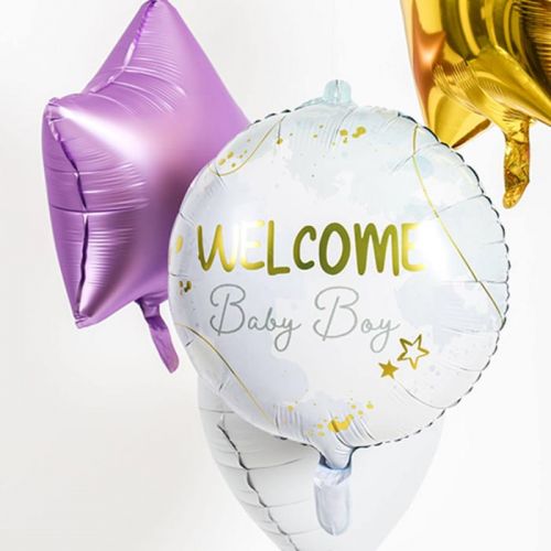 Folieballon welkom baby boy 45cm