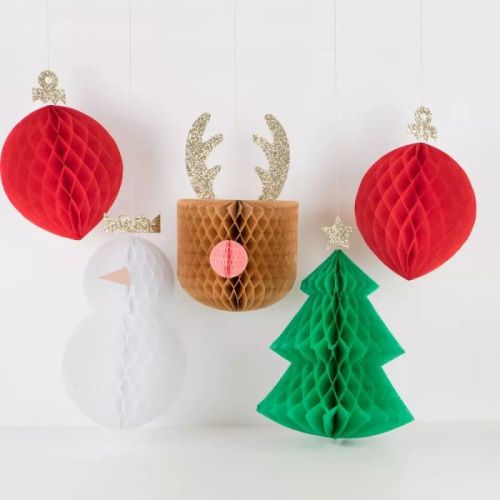 Honeycombs groot Christmas Icons (5st) Meri Meri