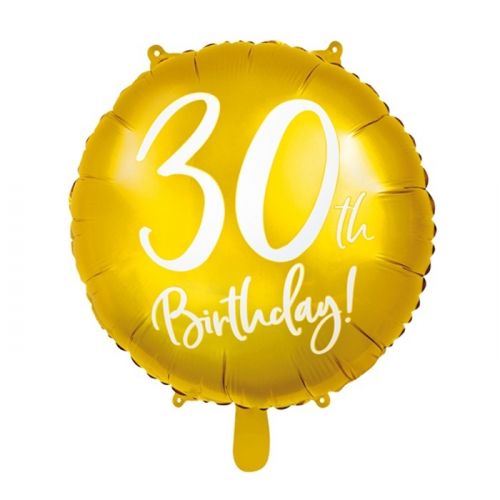 Folieballon 30th Birthday goud (45cm) 