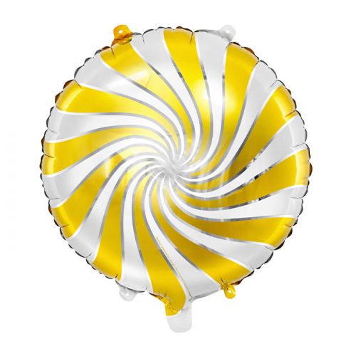 Folieballon Candy wit-goud