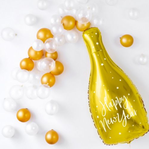 Folieballon champagnefles Happy New Year (80cm)