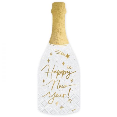 Servetten champagne Happy New Year (20st)
