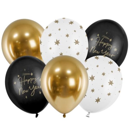 Ballonnen Happy New Year mix (6st)
