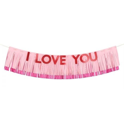 Slinger I Love You roze fringes (150cm)