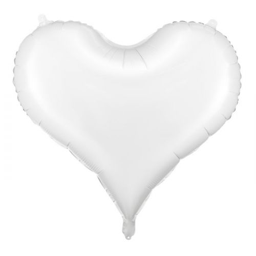 Folieballon hart wit (75cm)