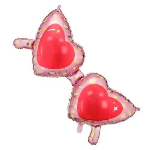 Folieballon hartbril roze