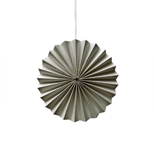 Ornamenten paper fans warm grijs (10st) Delight Department