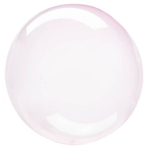 Orbz folieballon Clearz Crystal lichtroze (40cm)