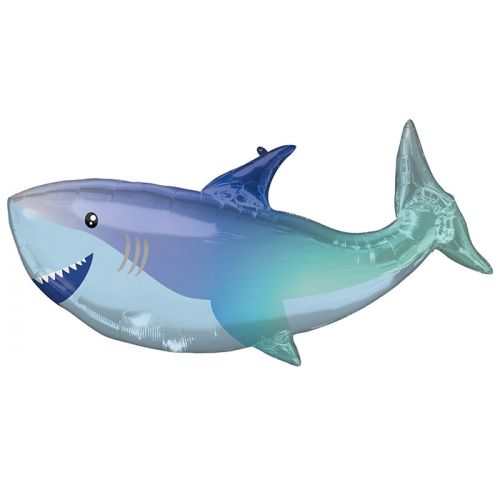 Folieballon haai metallic (96cm)