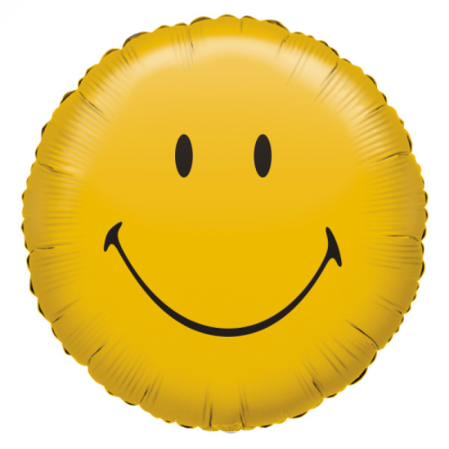 Folieballon Smiley geel (45cm)