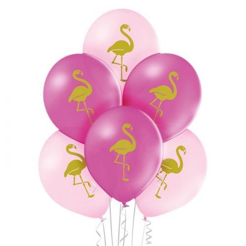 Ballonnen Flamingo roze mix (6st)