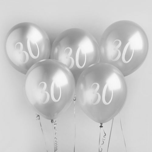 Ballon Zilver 30 (5st) Hootyballoo