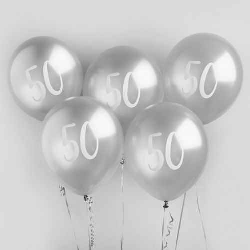 Ballon Zilver 50 (5st) Hootyballoo