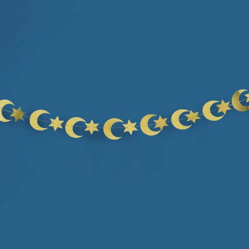 Slinger maan en sterren goud Eid Mubarak Hootyballoo