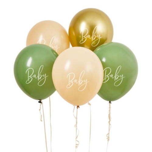 Ballonnenmix Sage Babyshower (5st) Hootyballoo