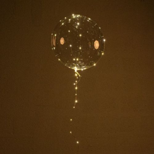 Ballon transparant 45cm met Led lampjes (5m)