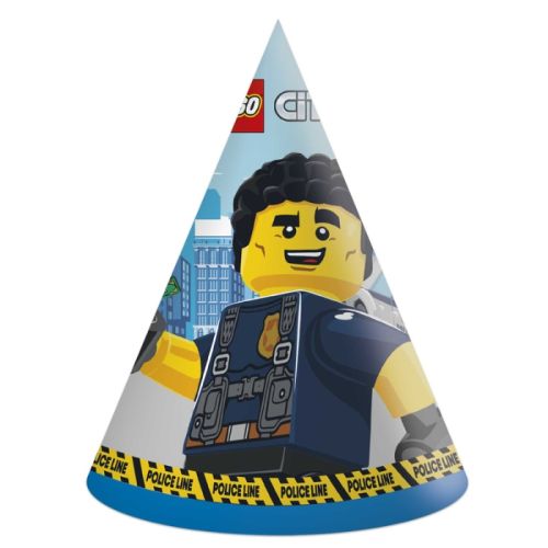 Feesthoedjes Lego City (6st)