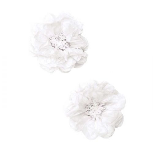 Papieren bloemen pompons wit 25cm (2st)