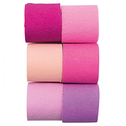 Streamers crepe pink mix 6x10m