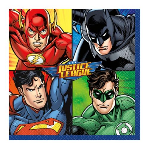 Servetten Justice League groot (16st)