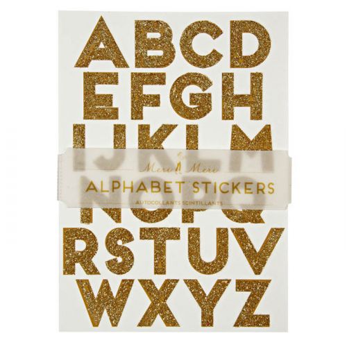 Gouden stickers alfabet