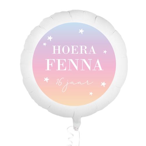 Folieballon verjaardag pastel