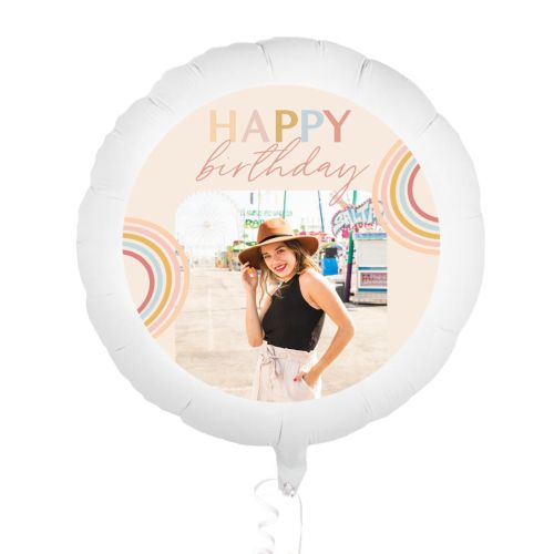 Folieballon met foto verjaardag colourful rainbow