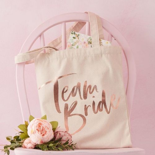 Canvas tas Team Bride Floral Hen Party Ginger Ray