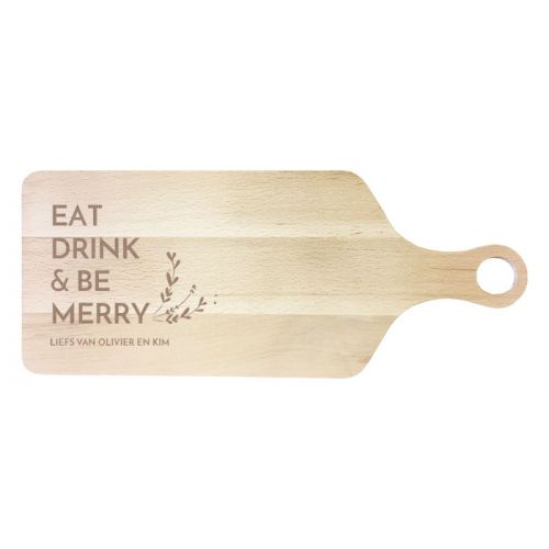 Houten serveerplank kerst Eat Drink & Be Merry