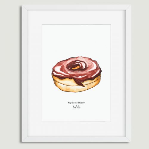 Aquarel illustratie donut door Sophie de Ruiter