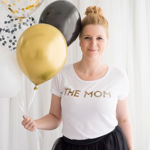 The Mom t-shirt wit met luipaard print