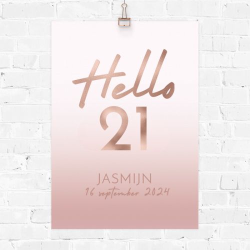 Verjaardag poster hello 21