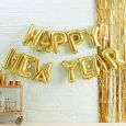 Folieballon slinger Happy New Year goud Gold Metallic Star