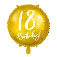 Folieballon 18th birthday goud 45cm