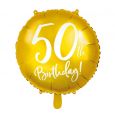 Folieballon 50th birthday goud 45cm