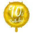 Folieballon 90th birthday goud 45cm