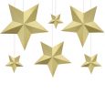 Decoratie sterren goud (6st)