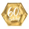 Borden 60th Birthday goud (6st)