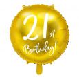 Folieballon 21st birthday goud 45cm