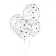 Transparante ballonnen met sterren goud (6st)