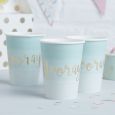 Hooray bekertjes ombre Mint-Goud (8st) Pick & Mix Ginger Ray